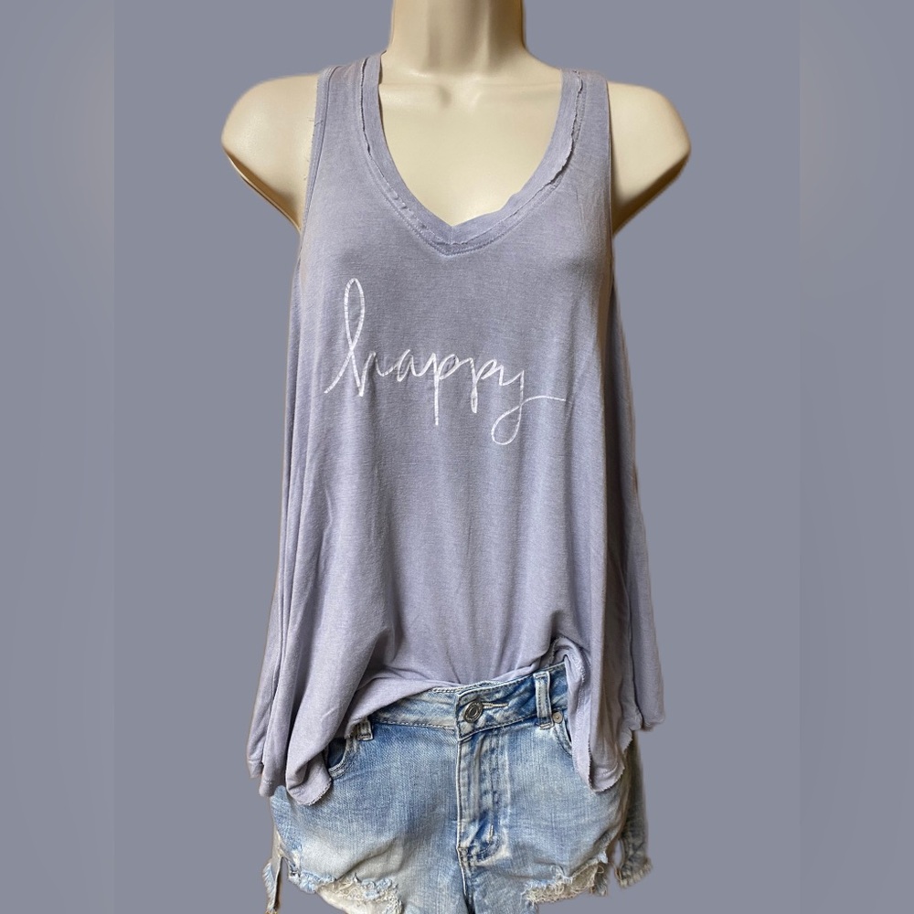 🩶Z Supply Light Gray V Neck Graphic T Shirt M